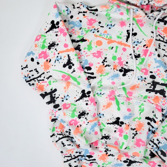 Vintage 80's sweatshirt hoodie splatter paint - Picture 6 of 10